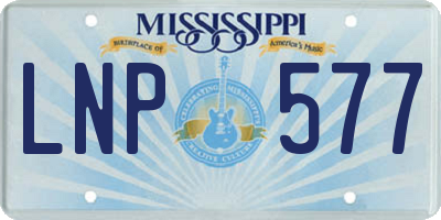 MS license plate LNP577