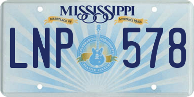 MS license plate LNP578