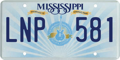 MS license plate LNP581