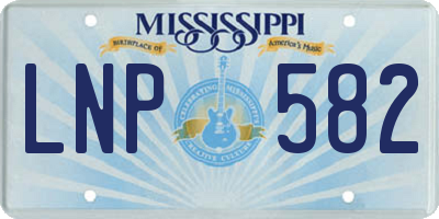 MS license plate LNP582