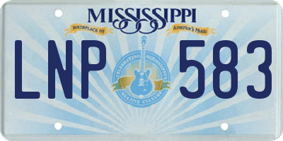 MS license plate LNP583