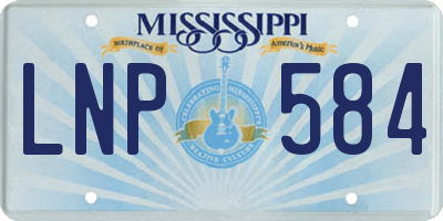 MS license plate LNP584