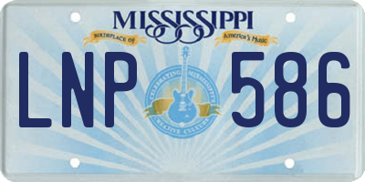 MS license plate LNP586