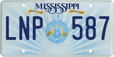 MS license plate LNP587