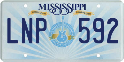 MS license plate LNP592