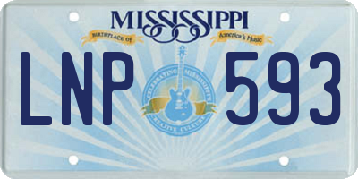 MS license plate LNP593