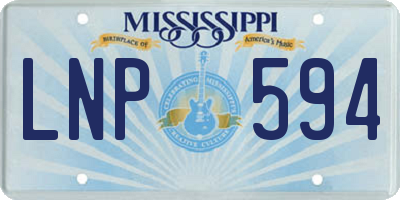 MS license plate LNP594