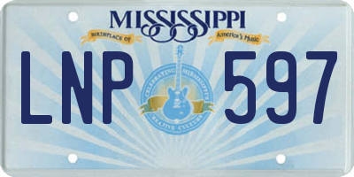 MS license plate LNP597