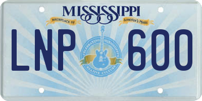 MS license plate LNP600