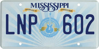 MS license plate LNP602