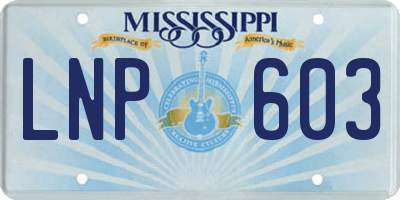 MS license plate LNP603