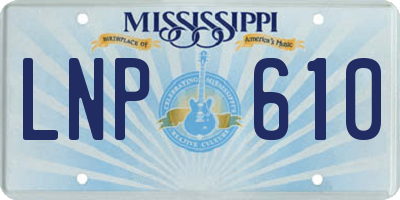 MS license plate LNP610