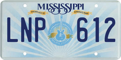 MS license plate LNP612