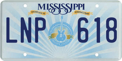 MS license plate LNP618