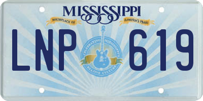 MS license plate LNP619