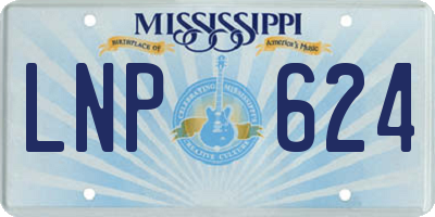 MS license plate LNP624