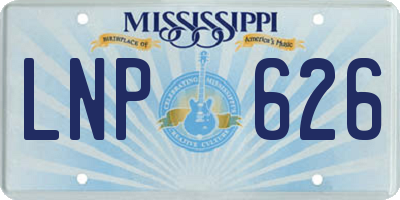 MS license plate LNP626