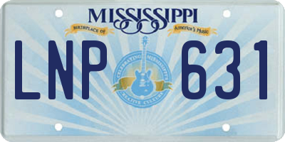 MS license plate LNP631