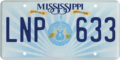 MS license plate LNP633
