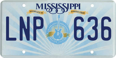 MS license plate LNP636