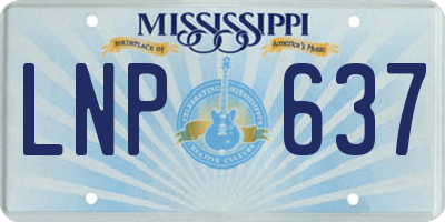MS license plate LNP637