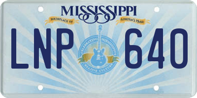 MS license plate LNP640