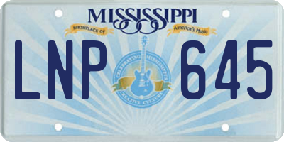 MS license plate LNP645