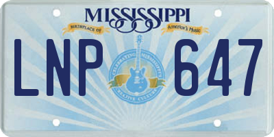 MS license plate LNP647
