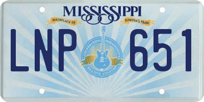 MS license plate LNP651