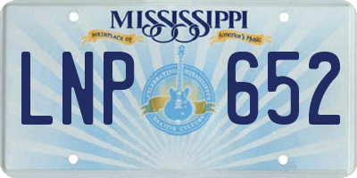 MS license plate LNP652