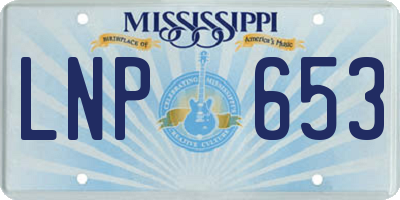MS license plate LNP653