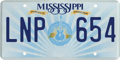MS license plate LNP654