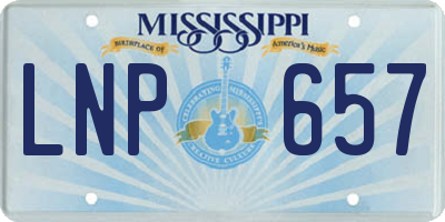 MS license plate LNP657