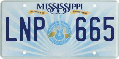 MS license plate LNP665