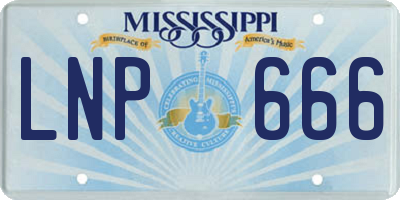 MS license plate LNP666