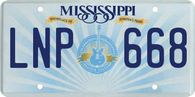 MS license plate LNP668