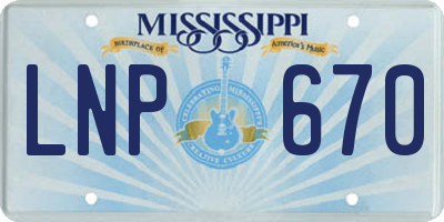 MS license plate LNP670