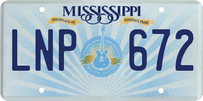 MS license plate LNP672