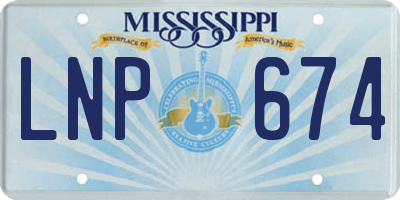 MS license plate LNP674