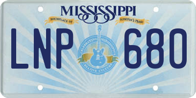 MS license plate LNP680