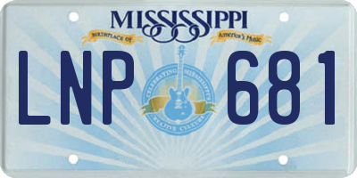 MS license plate LNP681