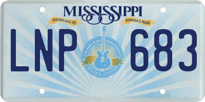 MS license plate LNP683