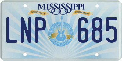 MS license plate LNP685