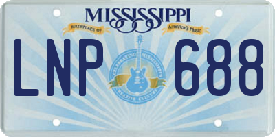 MS license plate LNP688