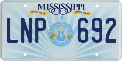 MS license plate LNP692