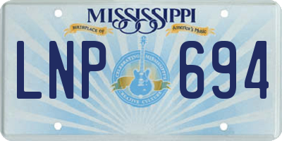 MS license plate LNP694