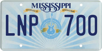MS license plate LNP700