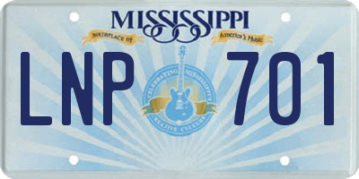 MS license plate LNP701