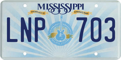 MS license plate LNP703