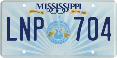 MS license plate LNP704